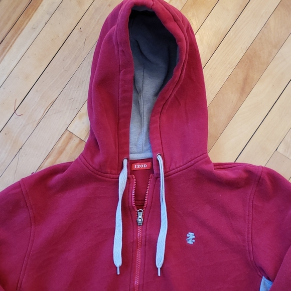 Izod Maroon zip up Hoodie - Picture 2 of 6